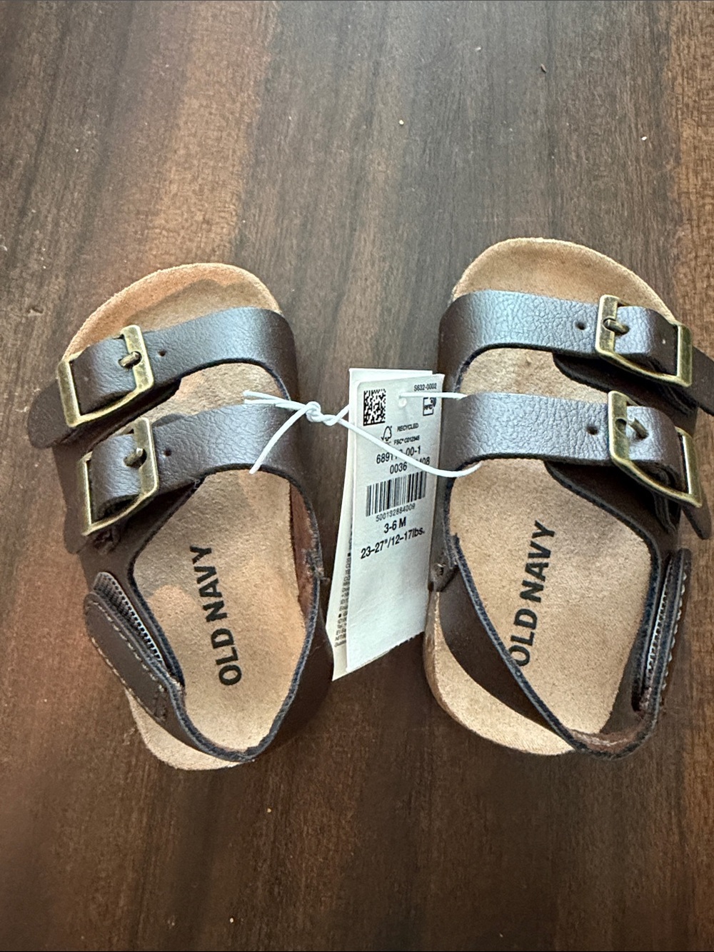Old Navy Toddler Brown Faux-Leather Double-Buckle Sandals